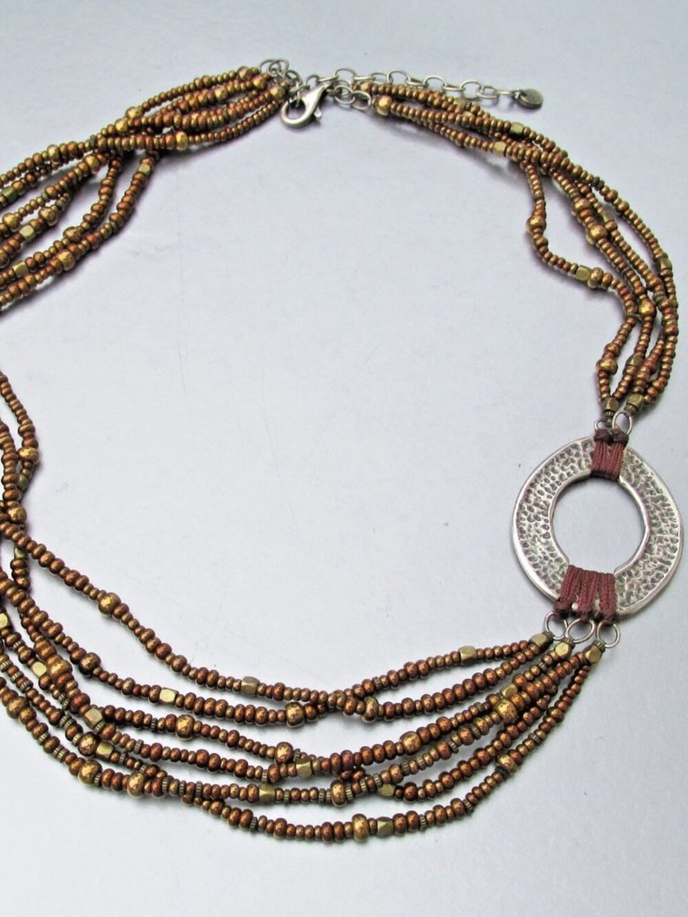 Retired SILPADA Sterling Silver Bronze Bead 6 Strand Necklace N1785